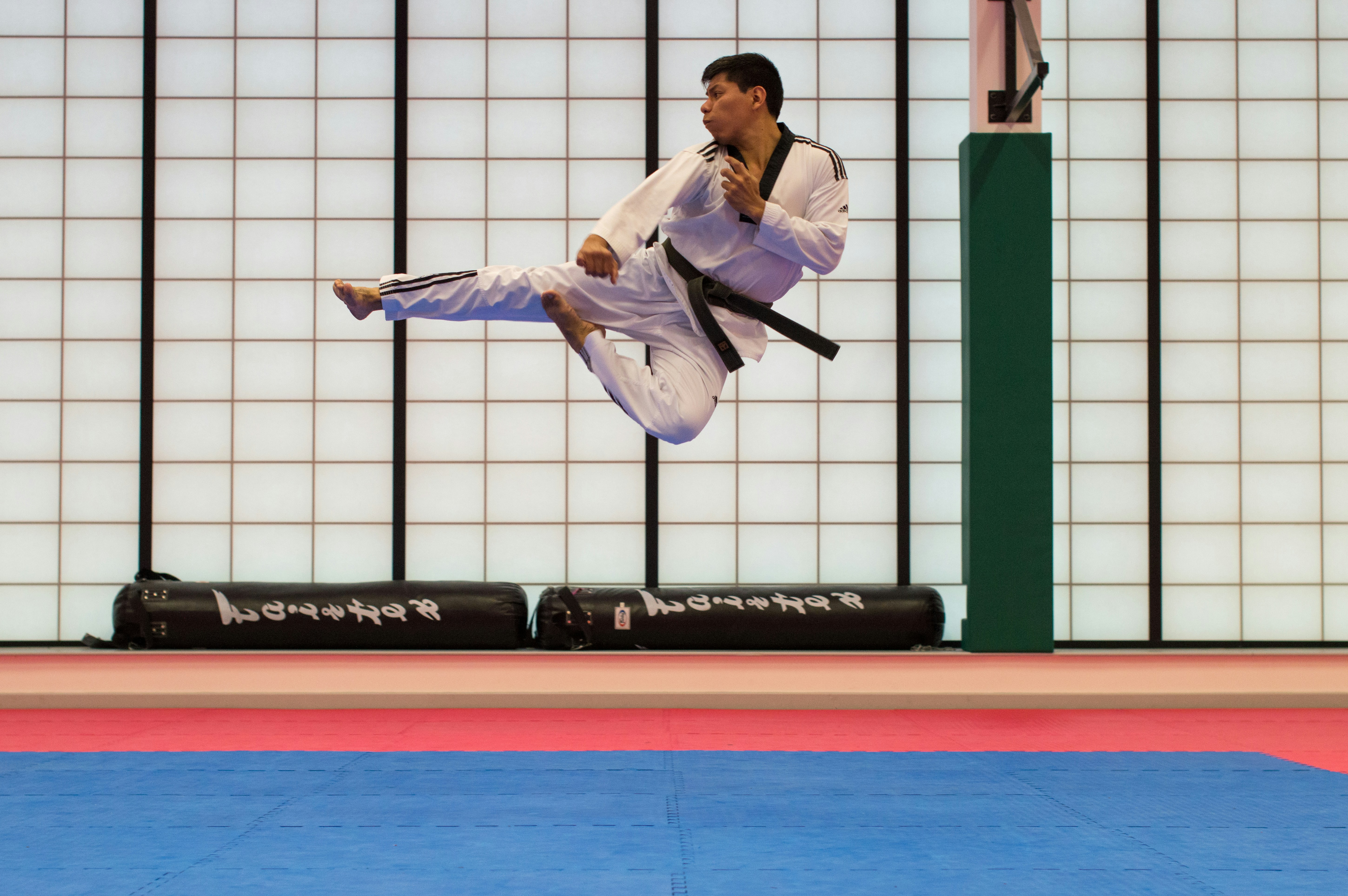 Taekwondo flying kick