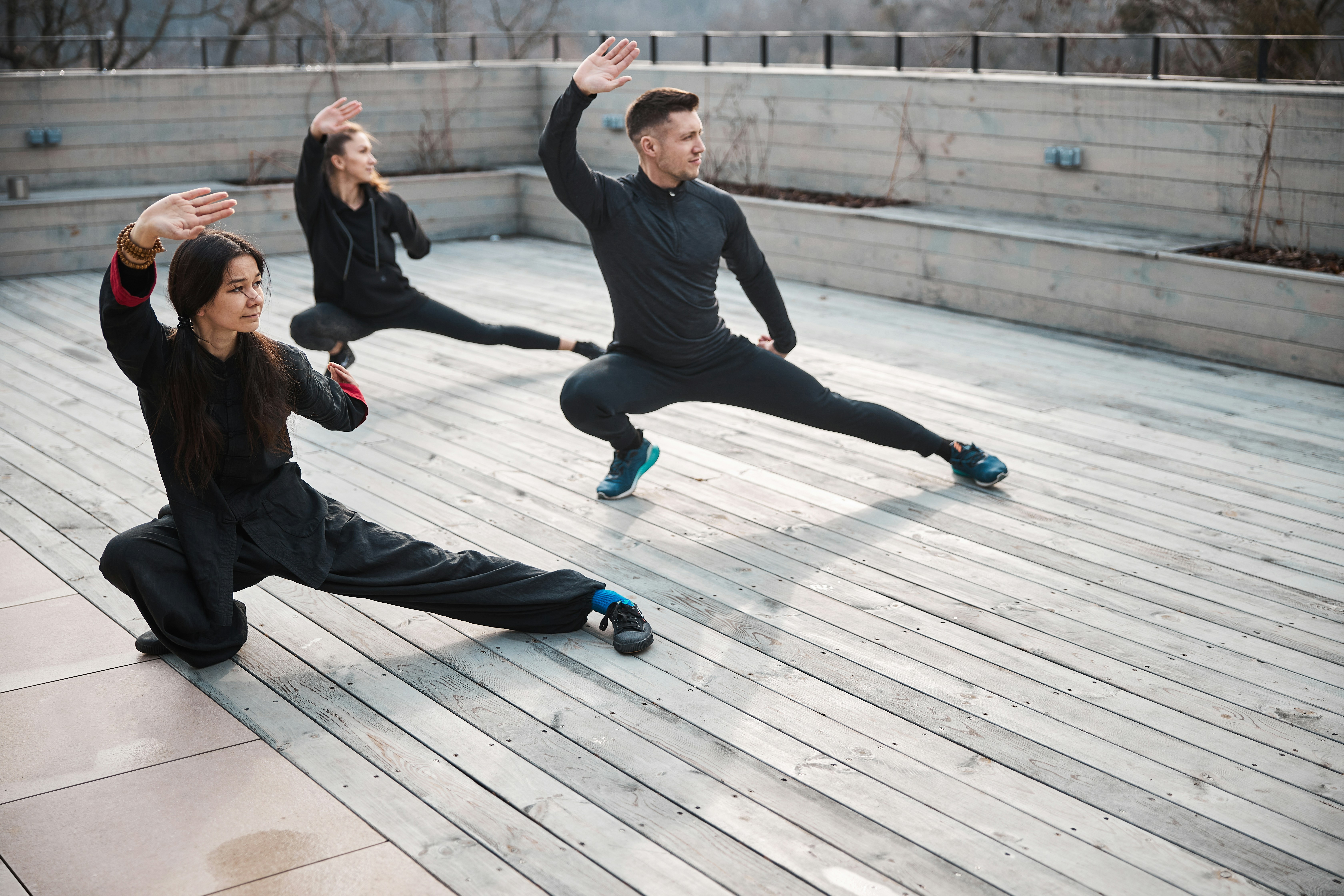 Tai Chi practice outdoors